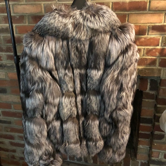 💯% Authentic Silver Fox  Fur Worn Once - Picture 3 of 8